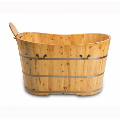 Morden Portable Wooden Bathtub Teak wood freestanding bathtub  with chair