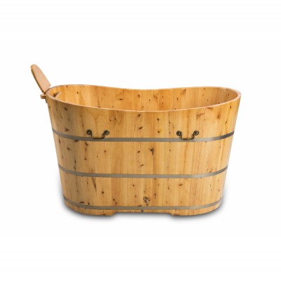 Foshan high quality teak wood wooden freestanding bathtub for soaking bath